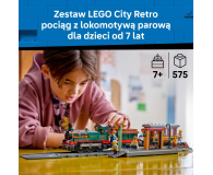 LEGO CITY 60511 Retro pociąg z lokomotywą parową - 1529822 - zdjęcie 4
